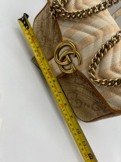 NWT Gucci GG Marmont Diagonal Azalea Small Shoulder Bag 443497 Beige