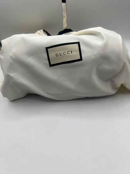 Gucci GG Marmont Leather Diagonal Azalea Small Shoulder Bag 443497 Navy White