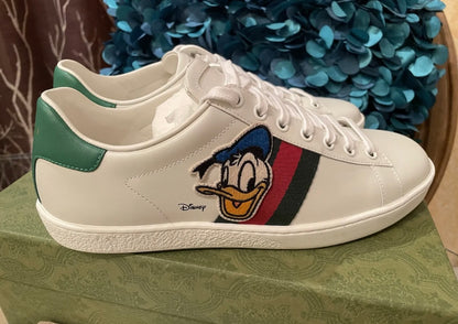 HOT! GUCCI X Disney Ace Donald Duck Women's Sneakers Size 37 EU/7 US 649401