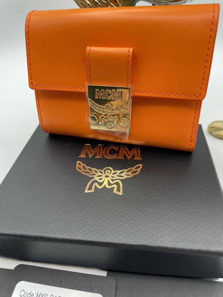 MCM White Logo Black Pouch Clutch Bag Wallet Wristlet Limited Edition +  Dust Bag