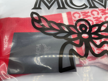 MCM Merino Wool Womens Gloves Red Logo/ light Pink Size M/L Limited Edition.