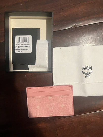 MCM Spectrum Diamond Visetos Logo Leather Card Case Holder Wallet