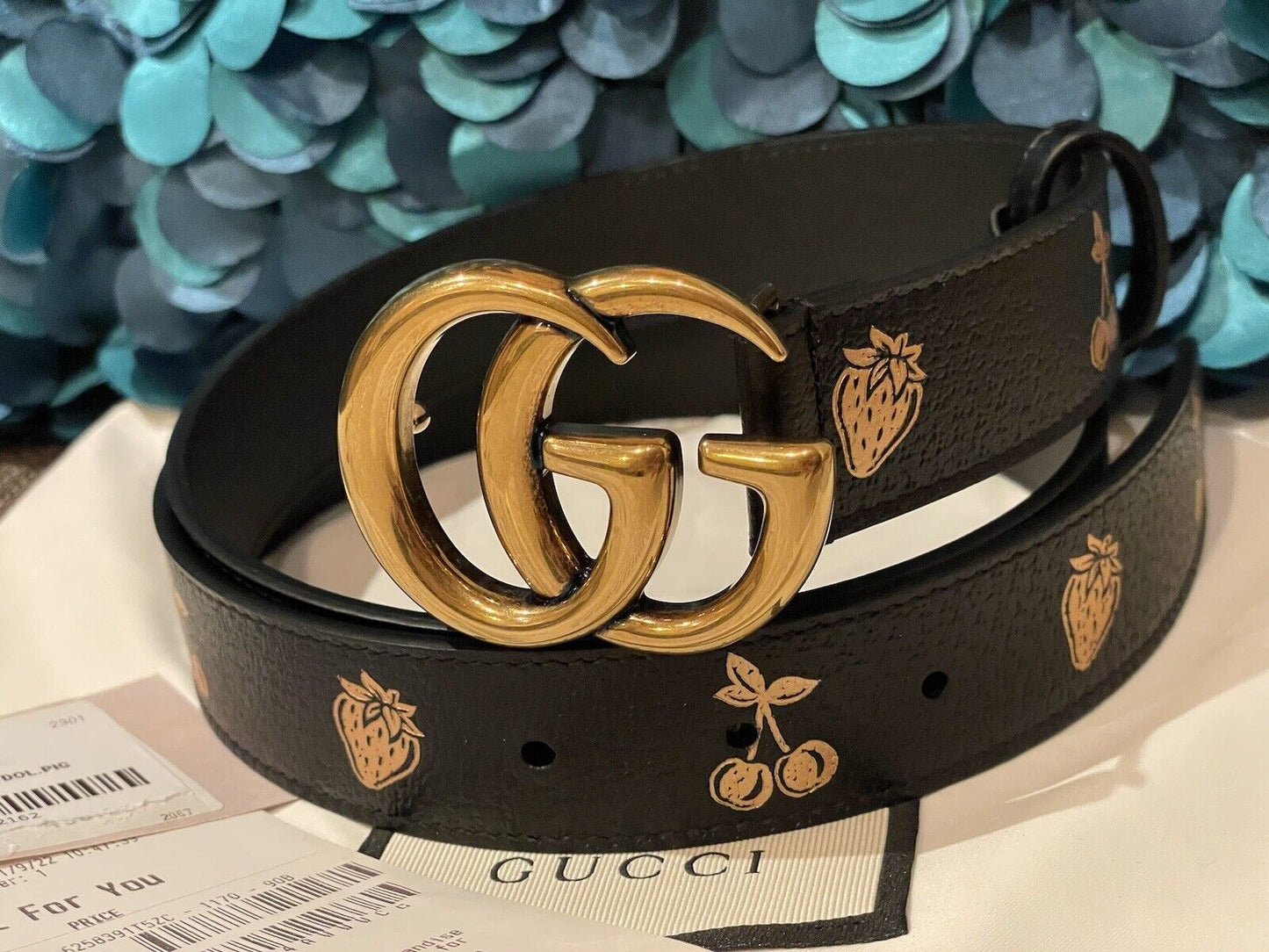 NWT Gucci Leather Belt Black GG belt. Size 90/36 Style 625839 Limited Edition