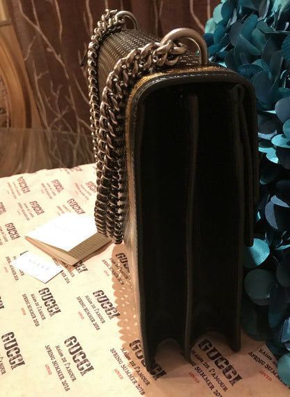 GUCCI Dionysus Michel Cornice Stele Black Leather Shoulder Bag - Myluxurytrunk
