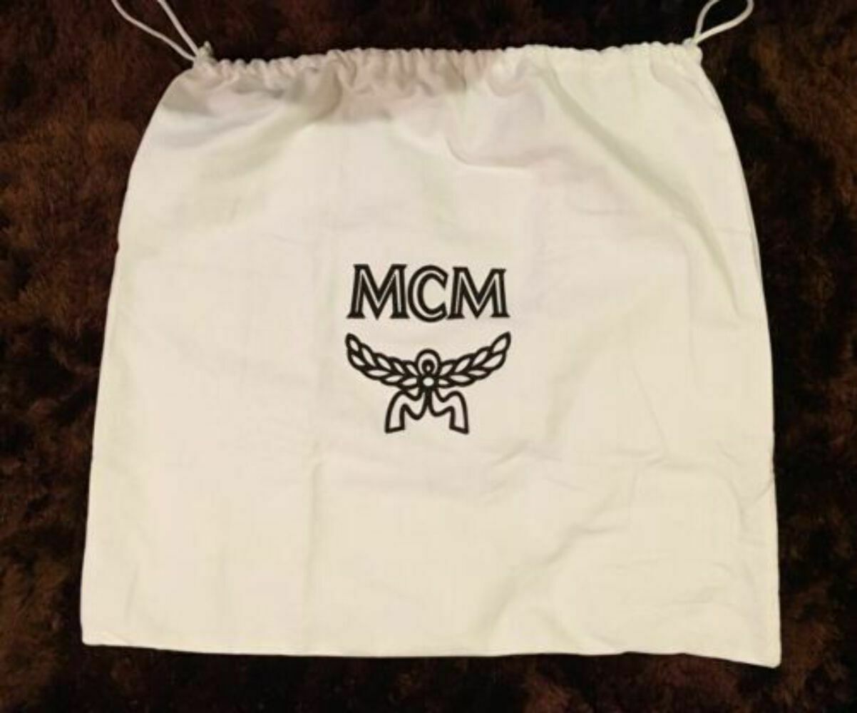 MCM Dust Bag White with Drawstrings Large, Would Fit Large Bag, Backpack Wh - Myluxurytrunk