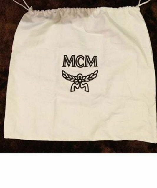 MCM Dust Bag White with Drawstrings Large, Would Fit Large Bag, Backpack Wh - Myluxurytrunk