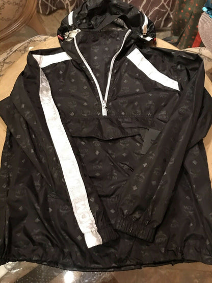 MCM Nylon Parka Jacket Hoodie Black Limited Edition NWT Size M - Myluxurytrunk