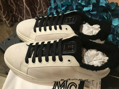 MCM Cognac White Milano Sneakers Low Tops MEX9ADA02WT043 Size 43 Eu/10 US Sale - Myluxurytrunk