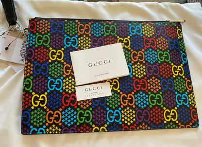 Gucci Psychedelic GG Pouch Clutch Bag Wristlet Limited Edition HOT - Myluxurytrunk