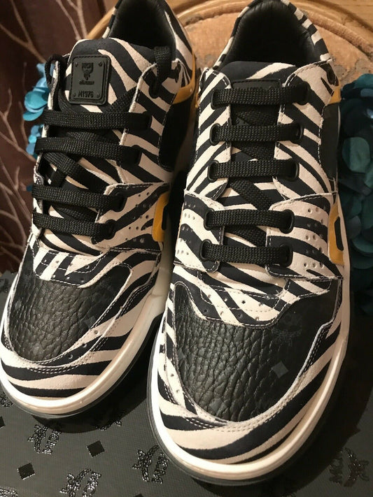 MCM Mens Black Zebra Lowtop Athletic Sneaker Shoe - Myluxurytrunk